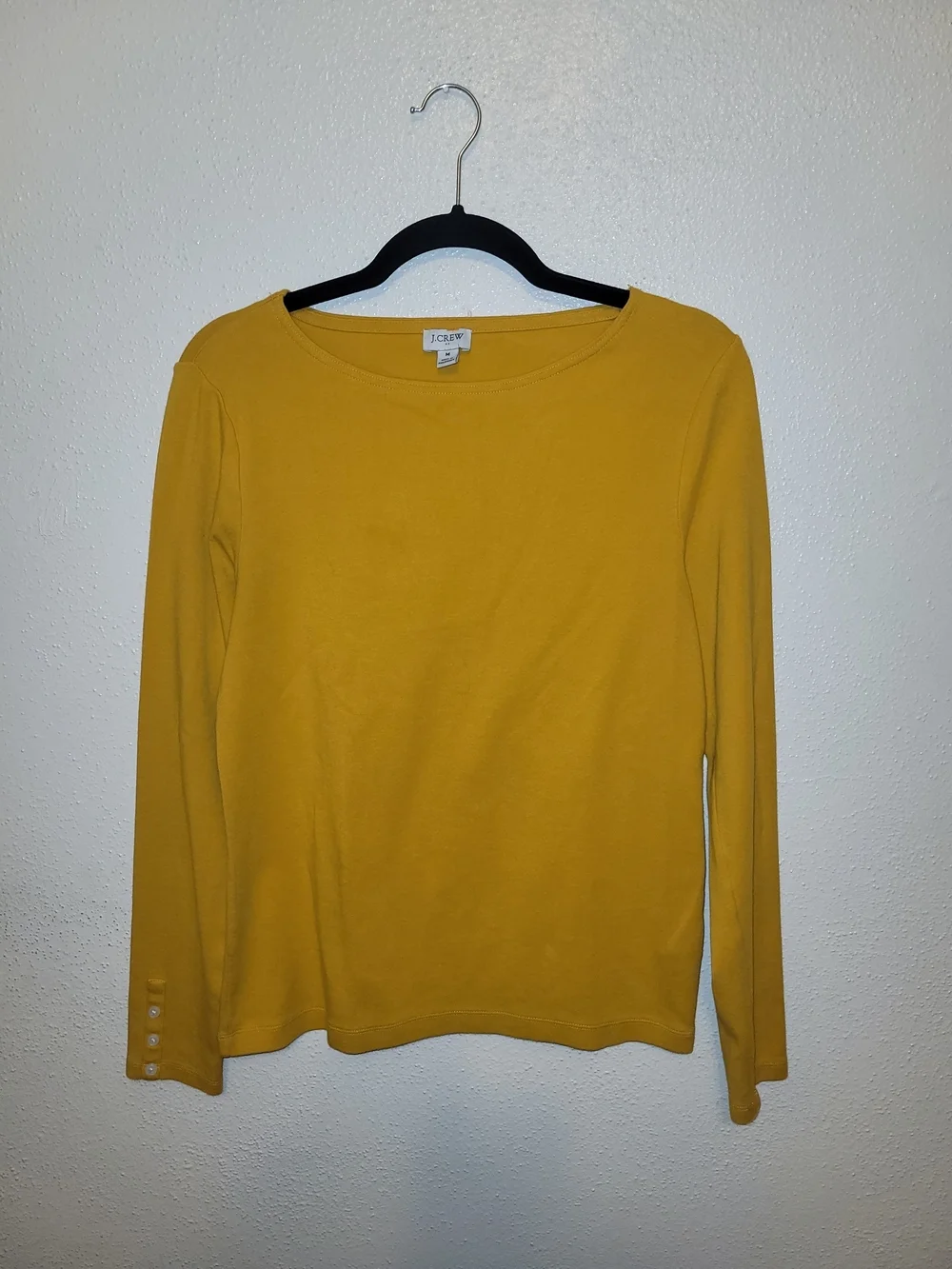 J. Crew Long-sleeve bateau tee with button sleeves Medium